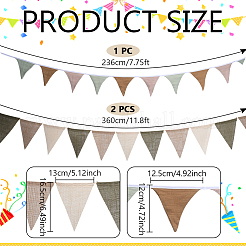 3Pcs 2 Styles Linen & Twine Pennant Flags Banners&nbsp;DIY-WR0005-42