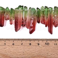 Two Tone Spray Painted Natural Quartz Crystal Points Beads Strands&nbsp;G-Q610-03A