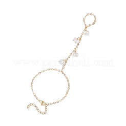 Electroplate Glass Butterfly Charms Finger Ring Bracelet for Women&nbsp;BJEW-JB11770