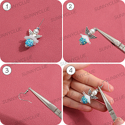 DIY Angel Acrylic & Alloy & Resin Rhinestone Beads Dangle Earring Making Kits&nbsp;DIY-SC0027-15