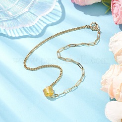 Electroplated Natural Quartz Hexagon Prism Pendant Necklaces&nbsp;NJEW-JN04996-05