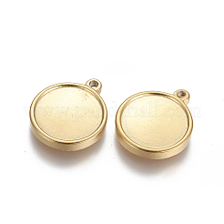 PVD Vacuum Plating 304 Stainless Steel Pendants Cabochon Settings&nbsp;X-STAS-I105-24G