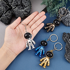 4Pcs 4 Colors Plastic Astronaut Keychains&nbsp;KEYC-PH0001-59