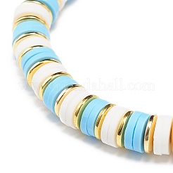 4Pcs 4 Color Handmade Evil Eye Lampwork Column Beaded Stretch Bracelets Set&nbsp;BJEW-JB08904