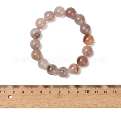 12MM Natural Quartz Round Beaded Stretch Bracelets for Women&nbsp;BJEW-G756-02B