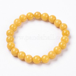 Natural Mashan Jade Beaded Stretch Bracelet&nbsp;BJEW-P207-M-8mm