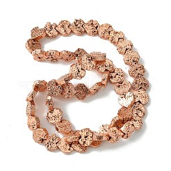 Electroplated Natural Lava Rock Beads Strands&nbsp;G-H303-A09-RG01
