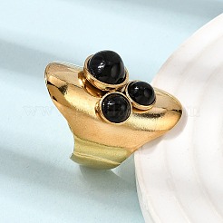 304 Stainless Steel Open Cuff Rings for Women&nbsp;RJEW-K258-14G