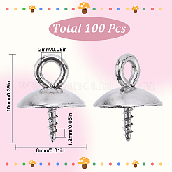 100Pcs 304 Stainless Steel Screw Cup Peg Bails&nbsp;STAS-SC0005-94