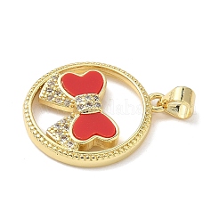 Brass Micro Pave Cubic Zirconia Enamel Pendants&nbsp;KK-L239-038G