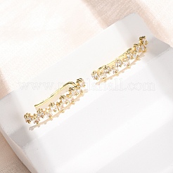 Brass Pave Cubic Zirconia Stud Crawler Earrings&nbsp;KK-CBAA351-07G