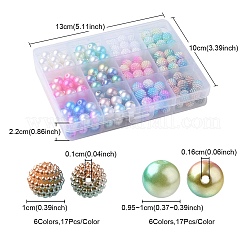 204Pcs 12 Style ABS Plastic Imitation Pearl Beads&nbsp;OACR-YW0001-39