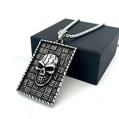 Vintage Punk 304 Stainless Stee Skull Medal Pendant Necklaces for Men&nbsp;TO1001