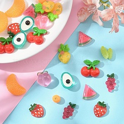 30Pcs 10 Styles Fruit Opaque Resin Decoden Cabochons&nbsp;RESI-YW0002-01