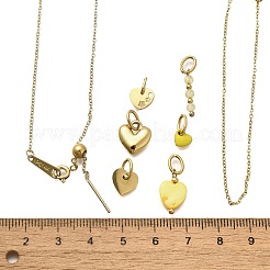 Enamel & Shell Pearl & Glass Heart Pendant & Necklaces & Bracelets Sets&nbsp;SJEW-Q002-03G