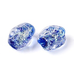 Handmade Foil Glass Beads Strands&nbsp;FOIL-N033-02B