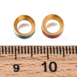 Brass Enamel European Beads&nbsp;KK-G605-08G