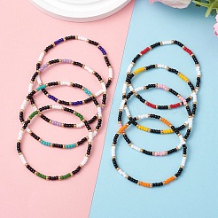 8Pcs Glass Seed Beads Stretch Bracelets for Women Men&nbsp;BJEW-MZ00275