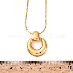 304 Stainless Steel Ring Pendant Snake Chain Necklaces&nbsp;NJEW-U026-06G