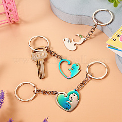 304 Stainless Steel Cat Split Keychains&nbsp;KEYC-TAC00009