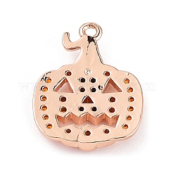Rack Plating Brass Orange Cubic Zirconia Pendants&nbsp;KK-D031-03RG