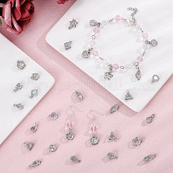 45Pcs 9 Style Alloy Cubic Zirconia Pendants&nbsp;JX646B