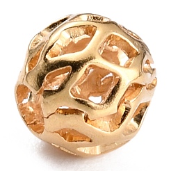 Long-Lasting Hollowed Plated Brass Beads&nbsp;KK-O133-003C-G