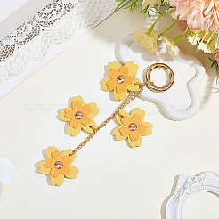 1Pc PU Leather Flower Pendant Decorations&nbsp;HJEW-CL0001-25
