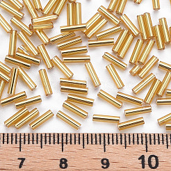 Plated Glass Bugle Beads&nbsp;SEED-S046-01B-22B
