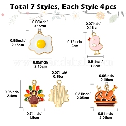 28Pcs 7 Styles Thanksgiving Day Theme Alloy Enamel Pendants&nbsp;ENAM-YW0005-18
