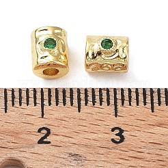 Brass Micro Pave Cubic Zirconia Beads&nbsp;KK-A189-07G