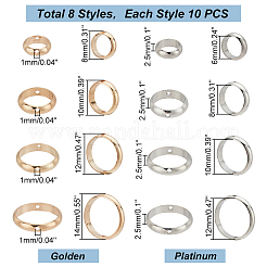 8 Bags 8 Style Brass Bead Frame&nbsp;KK-PH0009-48