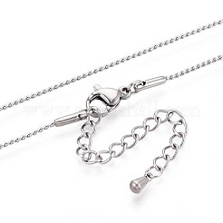 1MM 304 Stainless Steel Serpentine Chain Necklaces for Women Men&nbsp;NJEW-T016-11P