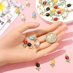36Pcs 6 Colors Alloy Enamel Pendants&nbsp;ENAM-YW0004-57