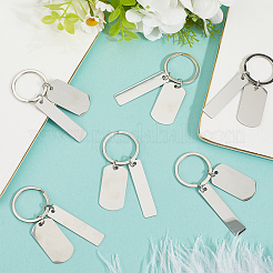 20Pcs 201 Stainless Steel Blank Pendant Keychain&nbsp;KEYC-SC0001-62A