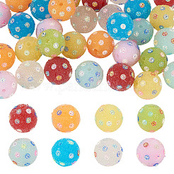 40Pcs 8 Colors Handmade Acrylic Resin Rhinestone Beads&nbsp;CLAY-TA0001-90B