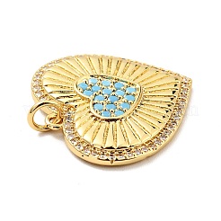 Brass Micro Pave Cubic Zirconia Pendants&nbsp;KK-E015-18G