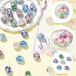 14Pcs 7 Colors Handmade Lampwork Beads&nbsp;LAMP-YW0004-09