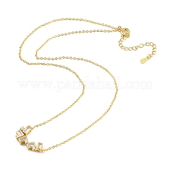 Magnetic Folding Twist Ring Cubic Zirconia Pendant Necklace&nbsp;NJEW-F316-03G