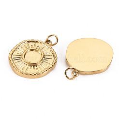 304 Stainless Steel Pendant Cabochon Settings&nbsp;STAS-S116-155G
