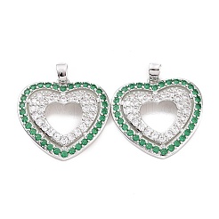 Brass Micro Pave Cubic Zirconia Pendants&nbsp;KK-B070-01P