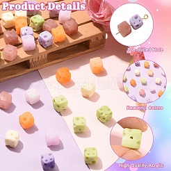 36Pcs 6 Colors Opaque & Transparent Resin Beads&nbsp;RESI-CJ0005-53