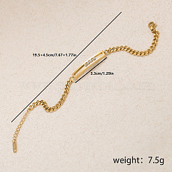 201 Stainless Steel Rectangle Link Bracelets&nbsp;MD0269
