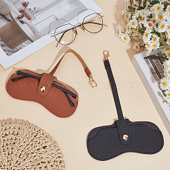 2Pcs 2 Colors Rectangle PU Leather Eyeglass Case&nbsp;AJEW-CN0006-95A