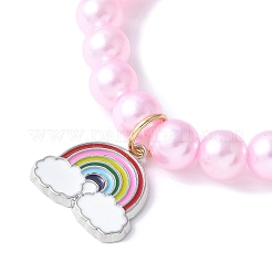3Pcs 3 Colors ABS Plastic Imitation Pearl Beads Stretch Bracelets&nbsp;BJEW-JB11585