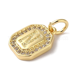 Real 18K Gold Plated Brass Micro Pave Clear Cubic Zirconia Pendants&nbsp;KK-L216-002G-N