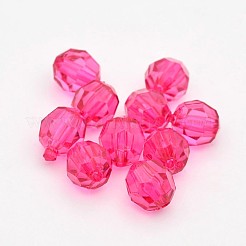 Faceted Transparent Acrylic Round Beads&nbsp;X-DB6MM-M