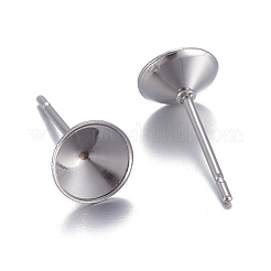 Non-Tarnish 304 Stainless Steel Post Stud Earring Settings&nbsp;X-STAS-L238-082E-P