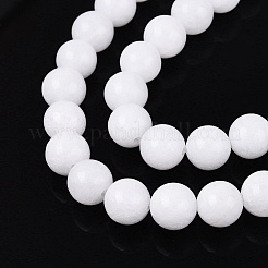 Dyed Natural White Jade Round Bead Strands&nbsp;G-Q937-6mm-20