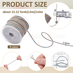 8 Rolls 8 Colors Handmade Cotton Cord&nbsp;OCOR-BC0009-75B